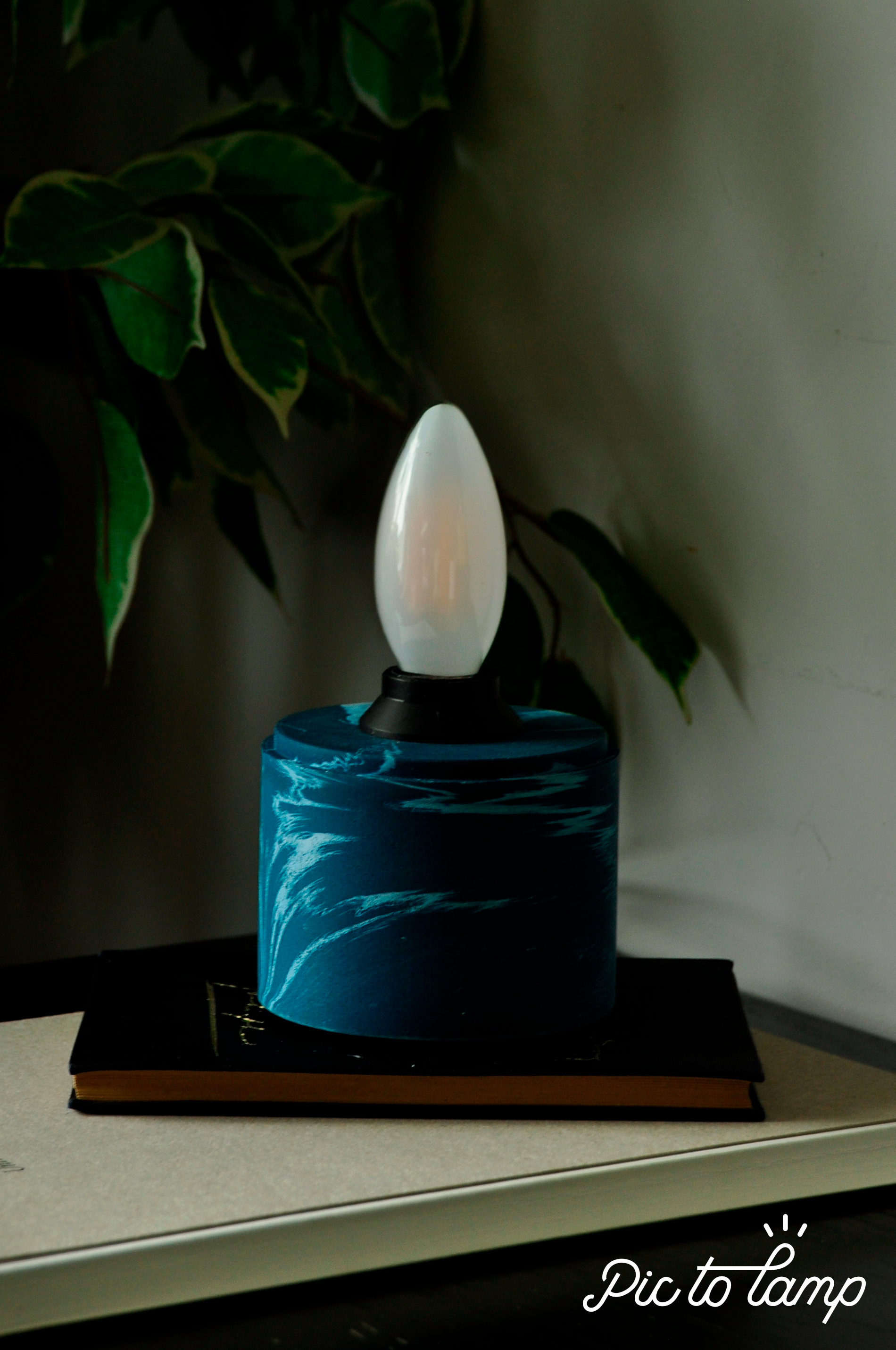 3D Lamp Marble Blue